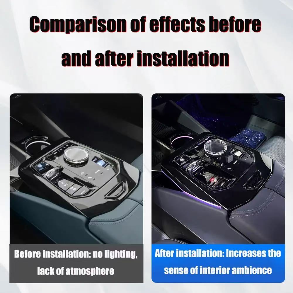 bmw new 5 series g60 g68 center console saddle light instalaltion effect
