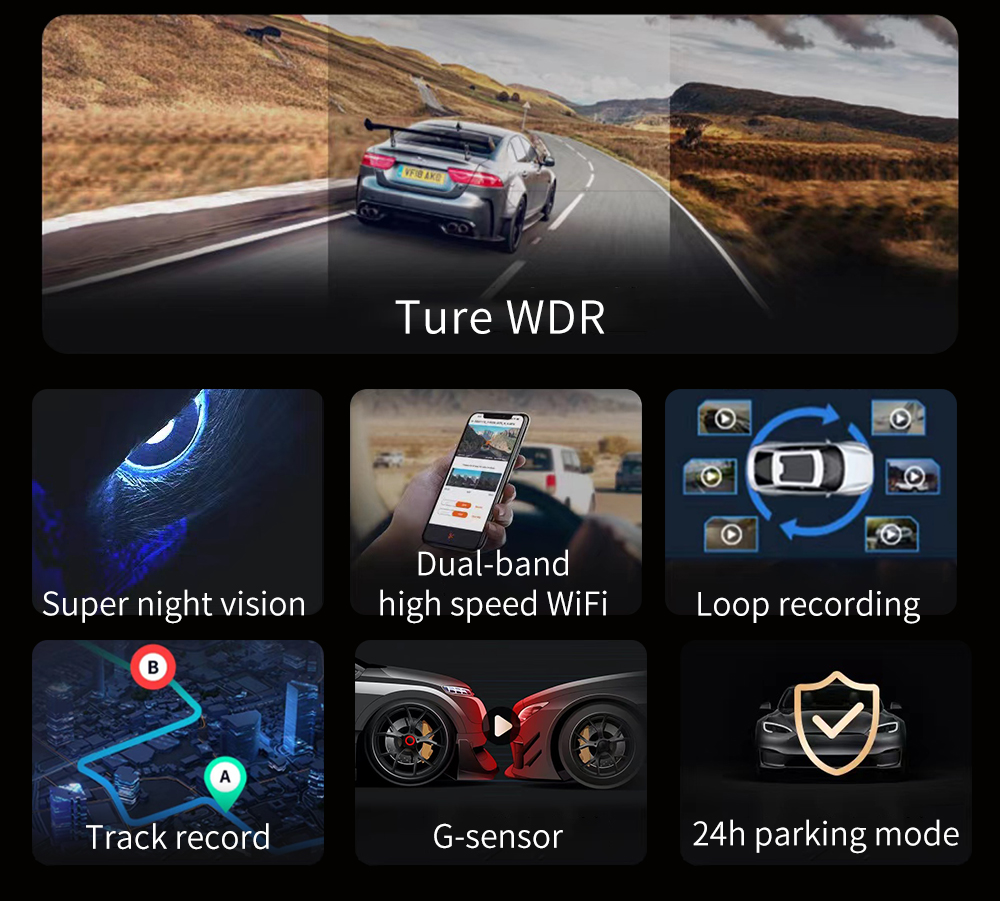 3ch dash cam 4k+1080p+2k with sony starvis senso t850sh