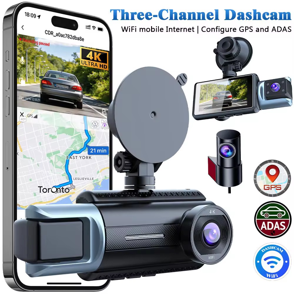 3ch dash cam 4k+1k+4k d70