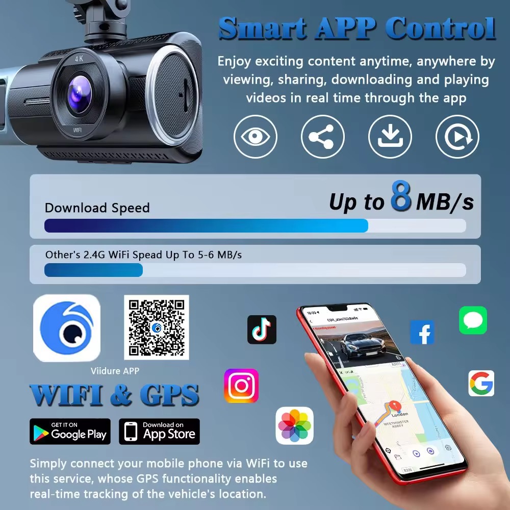 3ch dash cam 4k+1k+4k d70